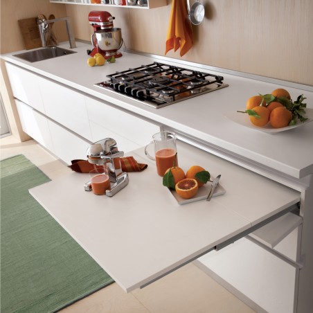 Coulisses pour table escamotable Coktail Reverse H35, Inox brossé , Aluminium, 1 u 