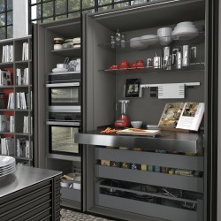 Coulisses pour table à rallonge et relevable Oplà Folding+39 M120, Inox brossé , Aluminium 