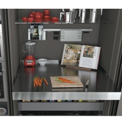 Coulisses pour table à rallonge et relevable Oplà Folding+39 M120, Inox brossé , Aluminium 