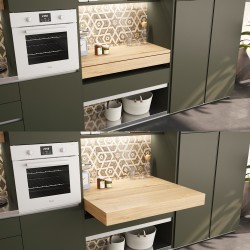 Coulisses pour table à rallonge et relevable Oplà Folding+39 M120, Inox brossé , Aluminium 