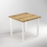 Pieds carrés pour table, 50x50mm, Peint en blanc, Acier, 4 u 
