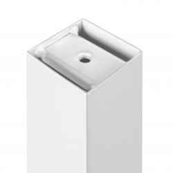 Pieds carrés pour table, 50x50mm, Peint en blanc, Acier, 4 u 