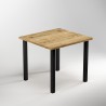 Pieds carrés pour table, 50x50mm, Peint en noir, Acier, 4 u 