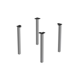 Pieds carrés pour table, 50x50mm, Peint en aluminium, Acier, 4 u 