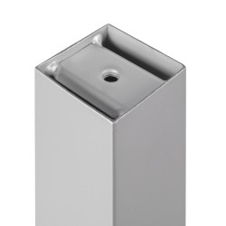 Pieds carrés pour table, 50x50mm, Peint en aluminium, Acier, 4 u 