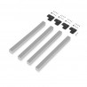 Pieds carrés pour table, 50x50mm, Peint en aluminium, Acier, 4 u 