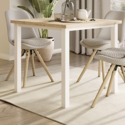 Pieds carrés et cadre de table, 50x50mm, 750x750, Peint en blanc, Acier, 1 ut. 