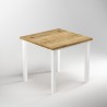 Pieds carrés et cadre de table, 50x50mm, 750x750, Peint en blanc, Acier, 1 ut. 