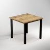 Pieds carrés et cadre de table, 50x50mm, 750x750, Peint en noir, Acier, 1 ut. 