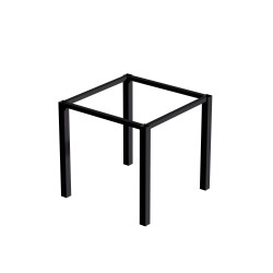 Pieds carrés et cadre de table, 50x50mm, 750x750, Peint en noir, Acier, 1 ut. 