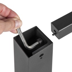 Pieds carrés et cadre de table, 50x50mm, 750x750, Peint en noir, Acier, 1 ut. 