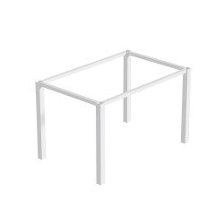 Pieds carrés et cadre de table, 50x50mm, 1.150x750, Peint en blanc, Acier, 1 ut. 