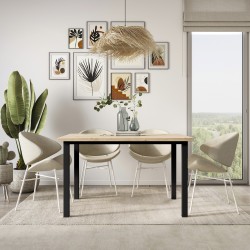 Pieds carrés et cadre de table, 50x50mm, 1.150x750, Peint en noir, Acier, 1 ut. 