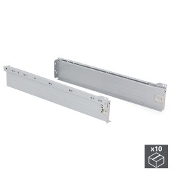 Kit de tiroir pour cuisine Ultrabox, hauteur 86 mm, prof. 500 mm, Acier, Gris métallisé, 10 ut. 