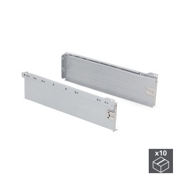 Kit de tiroir pour cuisine Ultrabox, hauteur 150 mm, prof. 350 mm, Acier, Gris métallisé, 10 ut. 