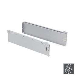 Kit de tiroir pour cuisine Ultrabox, hauteur 150 mm, prof. 400 mm, Acier, Gris métallisé, 10 ut. 