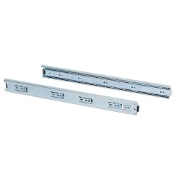 Paire de coulisses pour tiroires, à billes, 45 x 400 mm, à sortie totale, Zingué, 5 ut. 