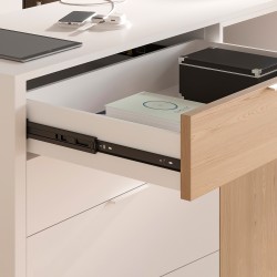 Paire de coulisses pour tiroires, à billes, 45 x 400 mm, à sortie totale, Noir, 5 ut. 