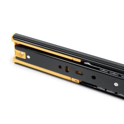 Paire de coulisses pour tiroirs, à billes, 45 x 500 mm, sortie totale, fermeture amortie, Noir, 5 ut. 