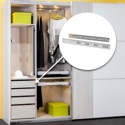 Pair de coulisses pour tiroirs, à billes, 45 x 550 mm, sortie totale, fermeture amortie, Zingé, 5 pcs. 